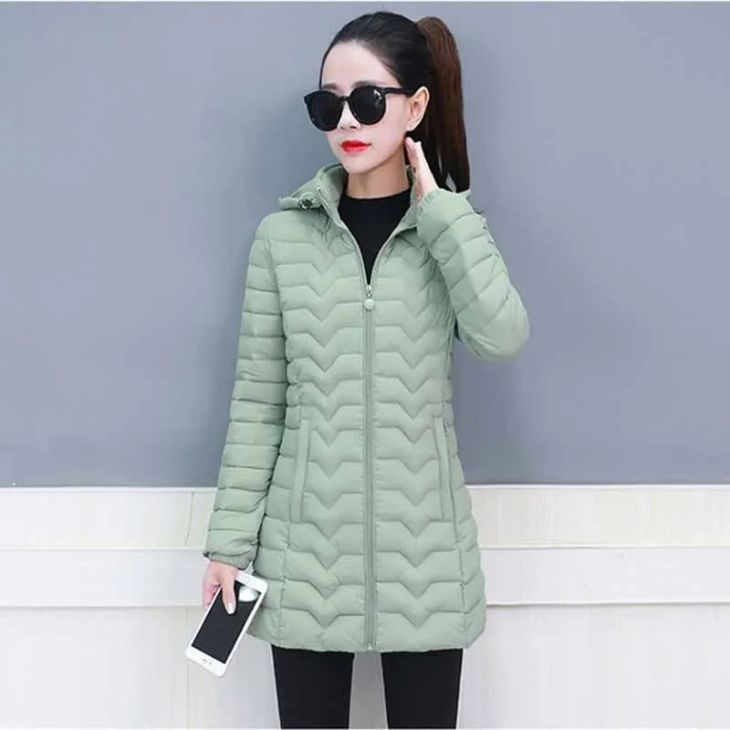 2019 пуховая хлопковая куртка женская зимняя парка утепленное пальто с капюшоном