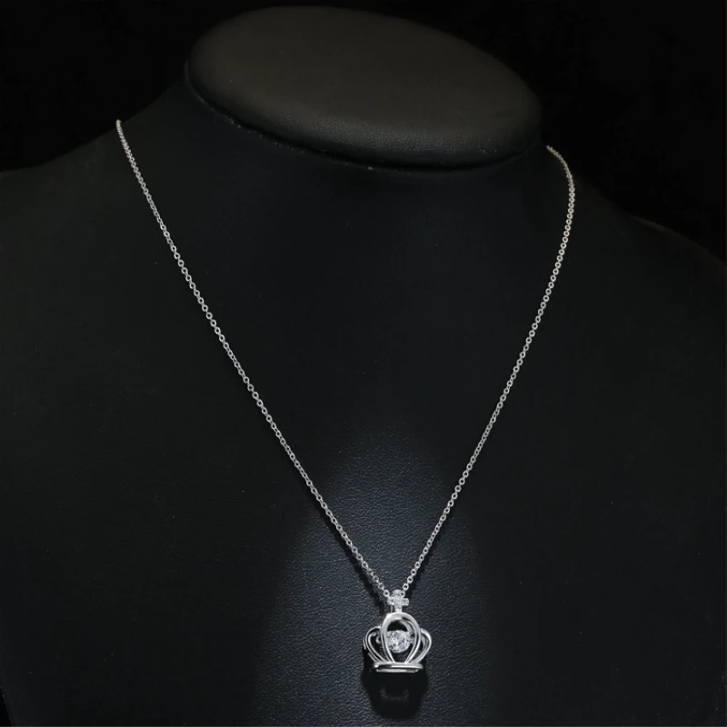Korea Crown Elegant Pendant 925 Sterling Silver Clavicle Chain Temperament Trendy Female Necklace SNE213 | Украшения и аксессуары