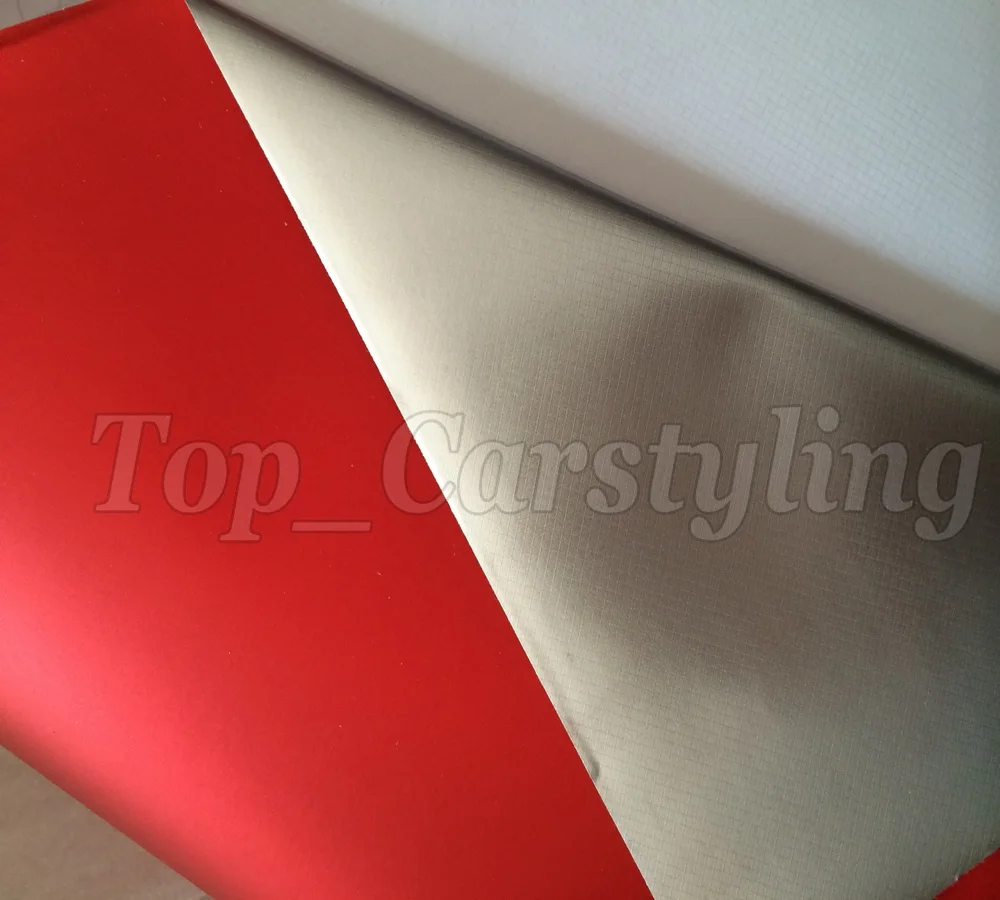 1 52x20 м/рулон Красный Матовый хромированный виниловая пленка красный металлик
