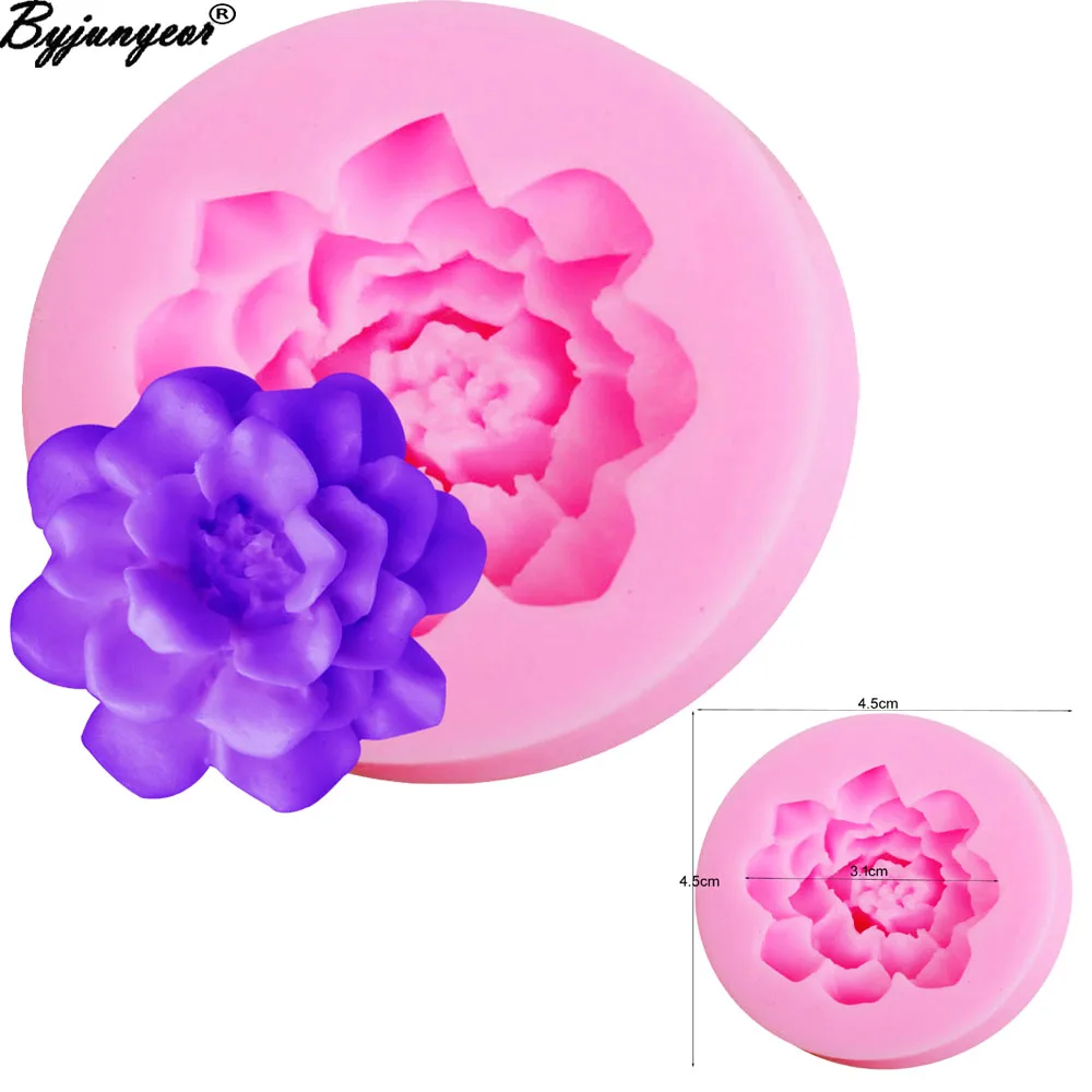 Byjunyeor M091 Лотос шоколад из силиконовой формы конфеты Желе 3D мультфильм Огри/торт инструменты плесень сахар ремесло украшения торта