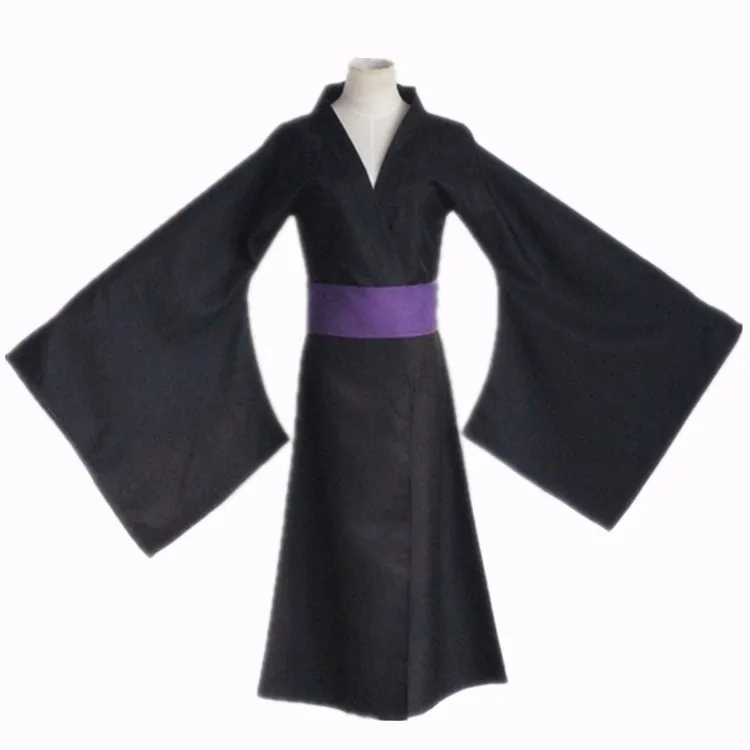 Аниме Noragami Yato Косплей Костюм Полный комплект черное кимоно юката(одежда+ пояс) вечерние платья на Хэллоуин