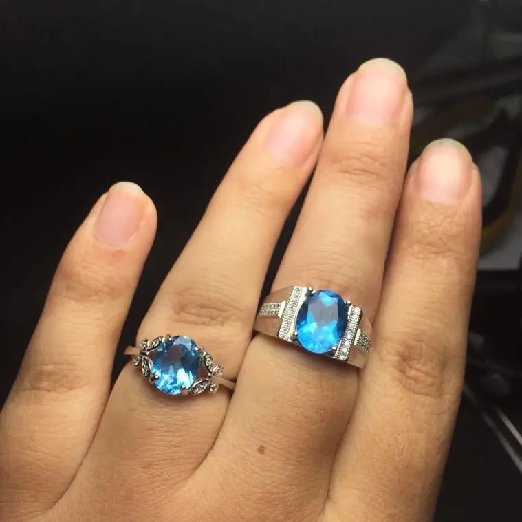 The Best gift For Your Lover Couple Rings Natural Topaz Lover's Ring 925 sterling silver for your Girl Friend or Boy | Украшения и