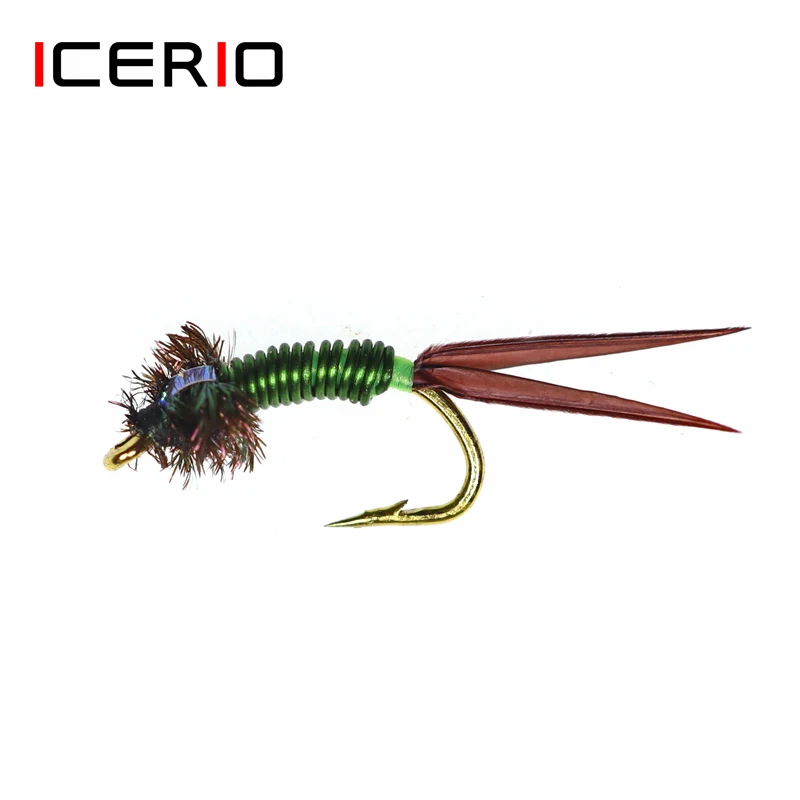 ICERIO 8 шт. Stonefly Mayfly Нимфа медь Джон форель нахлыстовая приманка #14|Наживки для