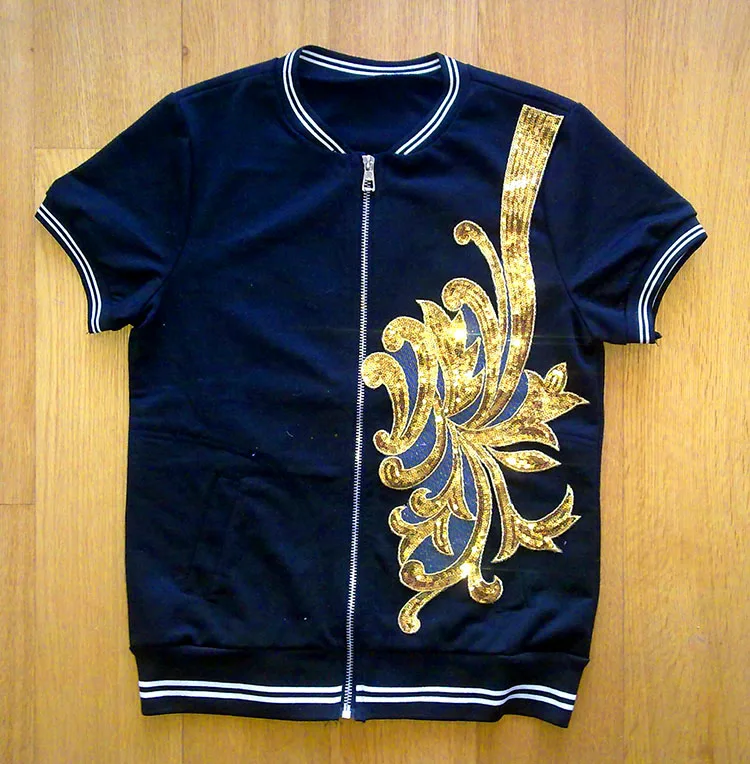 21*46 см Большая Золотая пара или расшитый блестками пайетками цветочный узор