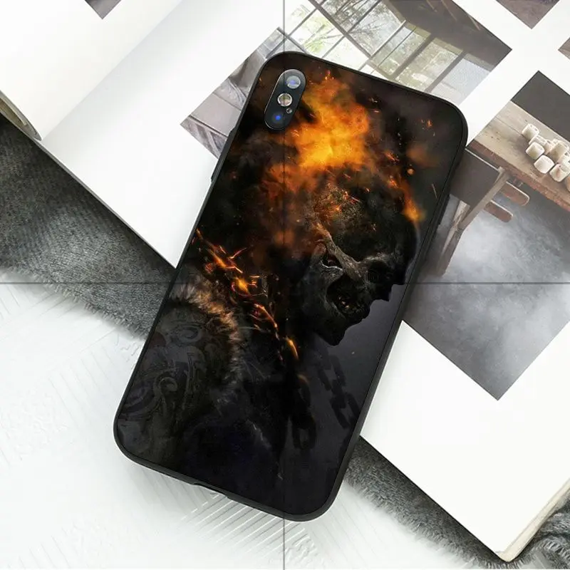Ruicaica Marvel Ghost Rider DIY Окрашенные красивые аксессуары для телефонов Чехол iPhone 5 5Sx 6 7plus