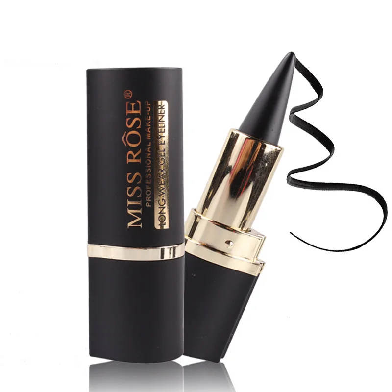 1PCS Natural Long Waterproof Black Eyeliner Paste No Blooming stimulation Golden Beam Full Dumb Tube |
