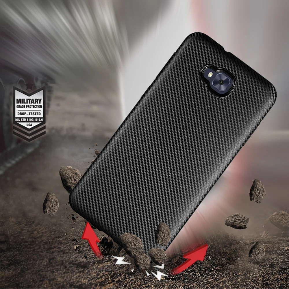 HATOLY For Fundas Asus ZenFone 4 Selfie ZB553KL ZD553KL Case Slim Soft TPU Carbon Fiber Back Cover for ASUS X00LDA Live Plus |