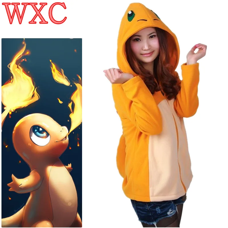Фото Charmander толстовка с хвостом Женская куртка флисовая Umbreon костюмы для косплея аниме Charmander толстовка с хвостом Женская куртка флисовая Umbreon костюмы для косплея аниме
