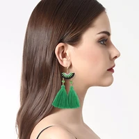 3 colors pom pom cotton tassel earrings fashion statement drops earrings for women embroidery fringing earrings wholesale