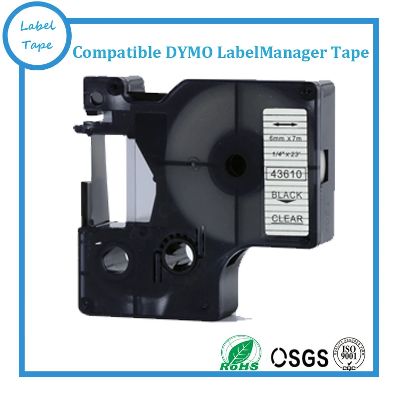 

DYMO LabelManager D1 лента Черная на прозрачной 6 мм 43610 для dymo d1 принтера