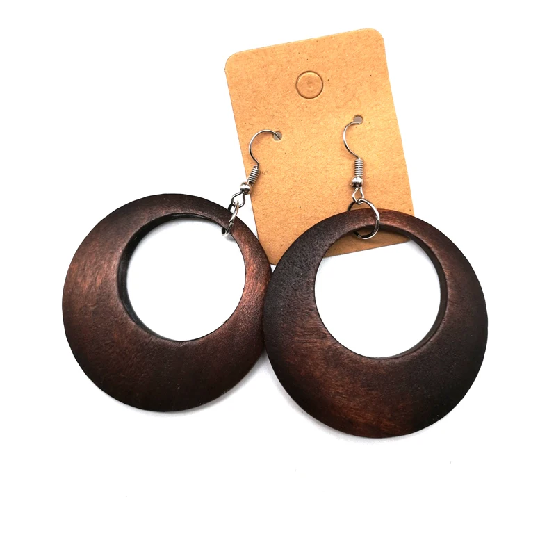 

Dark Brown Natural Wooden Earrings
