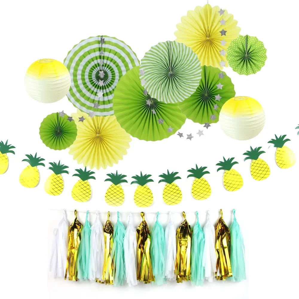 Тропическое украшение для Гавайской вечеринки 9 шт./компл. бумажный баннер в виде