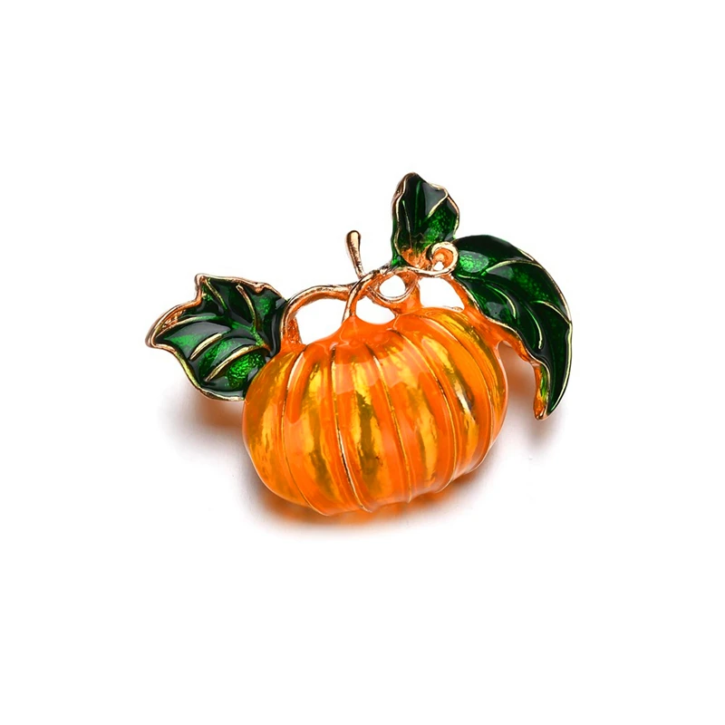 

LOREDANA Drop oil pumpkin Halloween brooch, exquisite plant simulation brooch collar pin.Let's have fun!