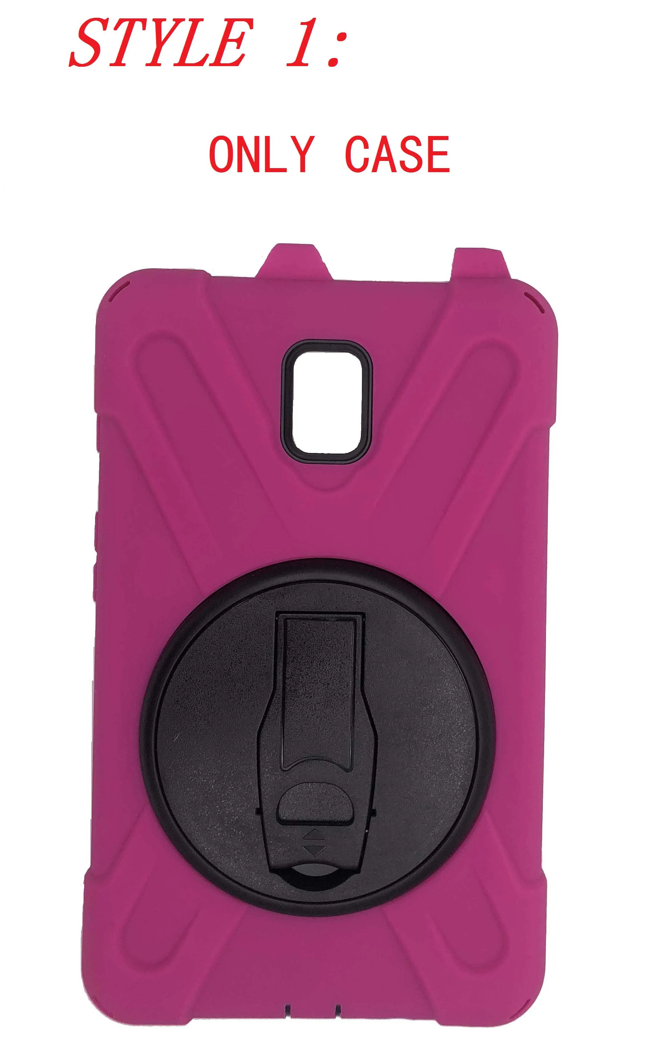 ONLY CASE Для samsung Galaxy Tab Active 2 8,0 SM-T390/T395 чехол для планшета силиконовый+ PC жесткий чехол с подставкой на запястье+ плечевой ремень - Цвет: ONLY CASE