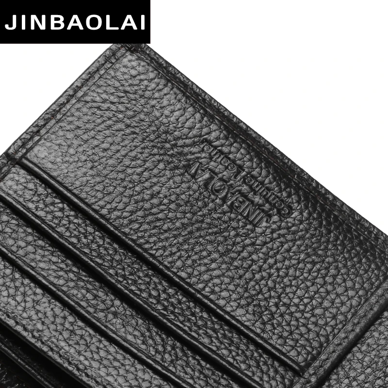

JINBAILAI New Classic Style Handmade Leather Wallets Multi-Functional Cowhide Coin Purse Genuine Leather Wallets For Men Simple