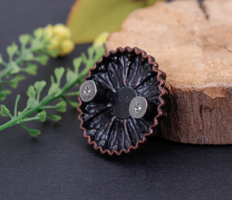 10X Blue Turquoise Antique Copper Rose Flower LeatherCraft Conchos Screw Back | Украшения и аксессуары
