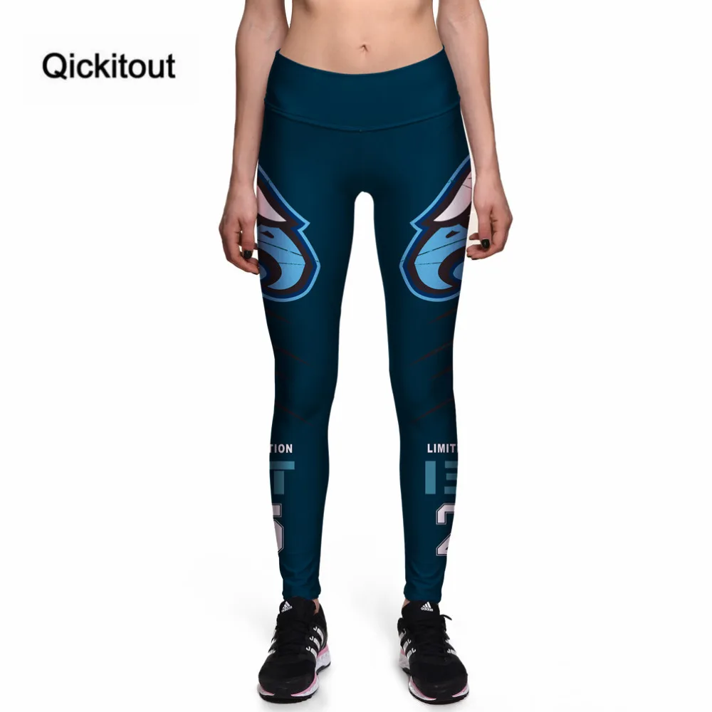 Женские леггинсы Qickitout модные свирепые с 3D-принтом птиц и орлов штаны высокой