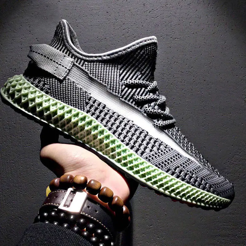 2019 spring and autumn new flying woven mesh men's shoes summer breathable non-slip sneakers casual trend | Обувь