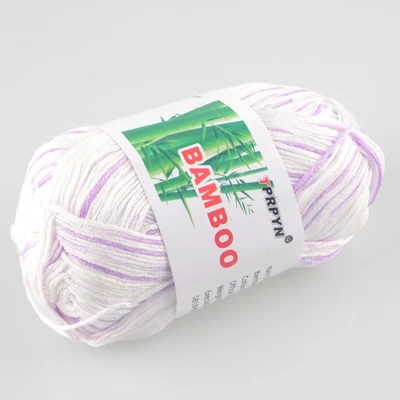 36 white purple TPRPYN 500 г = 10 шт. мягкая гладкая натуральная бамбуковая хлопковая пряжа для ручного вязания, Детская хлопчатобумажная пряжа, вязаная спицами 2,25 мм - Цвет: 36 white purple