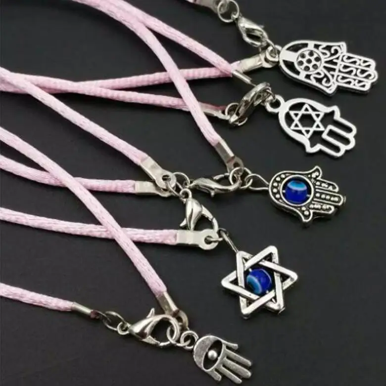Браслет ручной работы KABBALAH 10 шт. смешанный цветной браслет Hamsa Fatima для рук