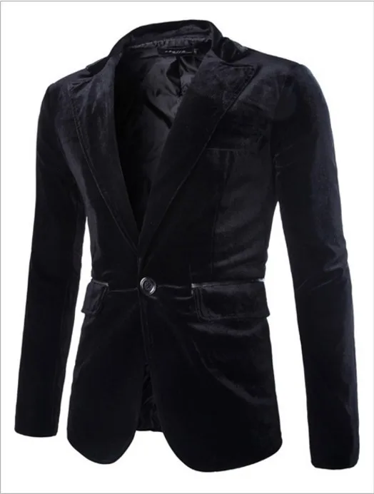 

Dropshipping high-grade blazers fashion dance wedding top coat Bright mercerized slim corduroy single-breasted one-button suit