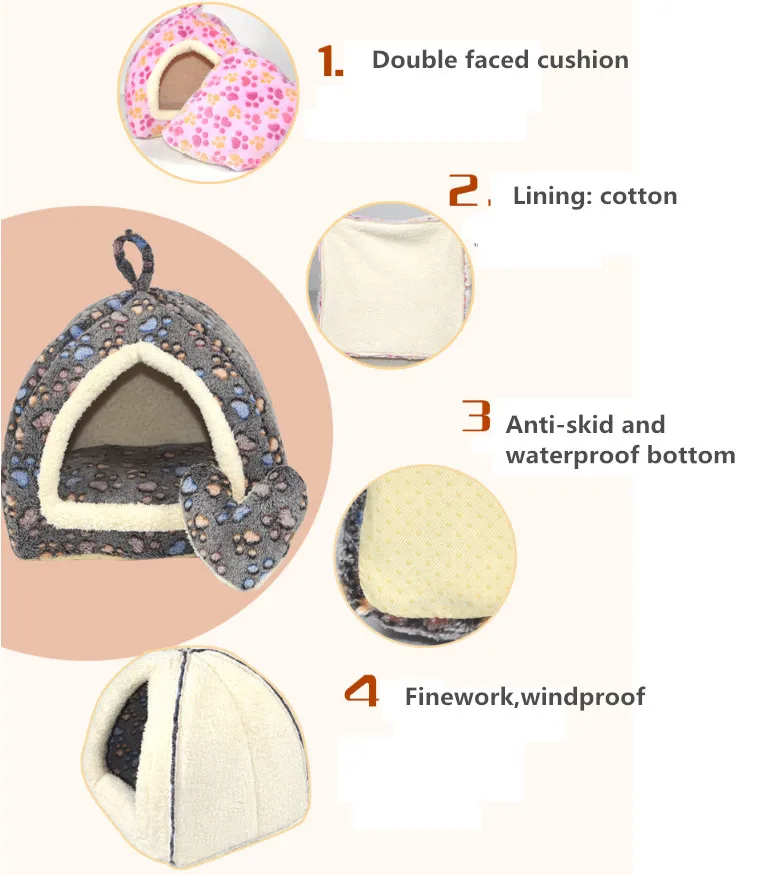 Маленький домик-палатка для кошек и собак мягкий теплый домик | Дом сад