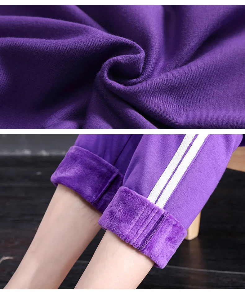 LOMAIYI женские зимние шаровары, женские теплые толстые шерстяные брюки, женские спортивные штаны, корейские джоггеры, хлопковые штаны в полоску BW027