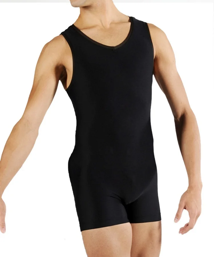 Для взрослых мужчин балет без рукавов черный белый цвет одежда комбинезон