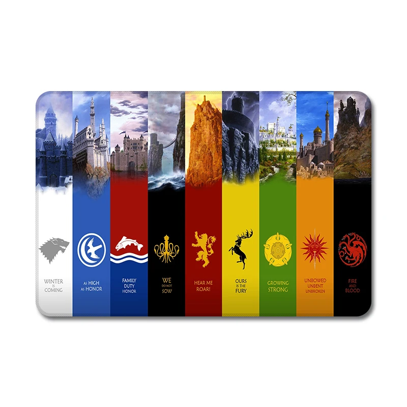 Дом семи семейных флагов цветной Westeros Игра престолов натуральный резиновый Настольный коврик для мыши ноутбук компьютерная клавиатура Коврик для мыши