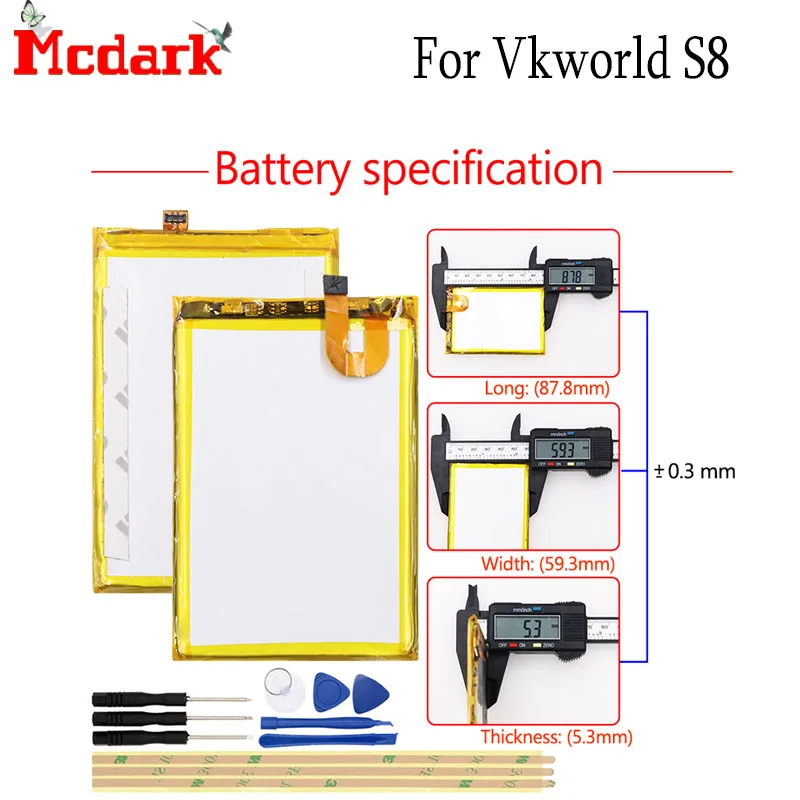 MTK6750T для Vkworld S8 батарея Замена Высокое качество большой емкости 5500 мАч Резервное копирование Bateria для Vkworld S8 смартфон+ Инструменты