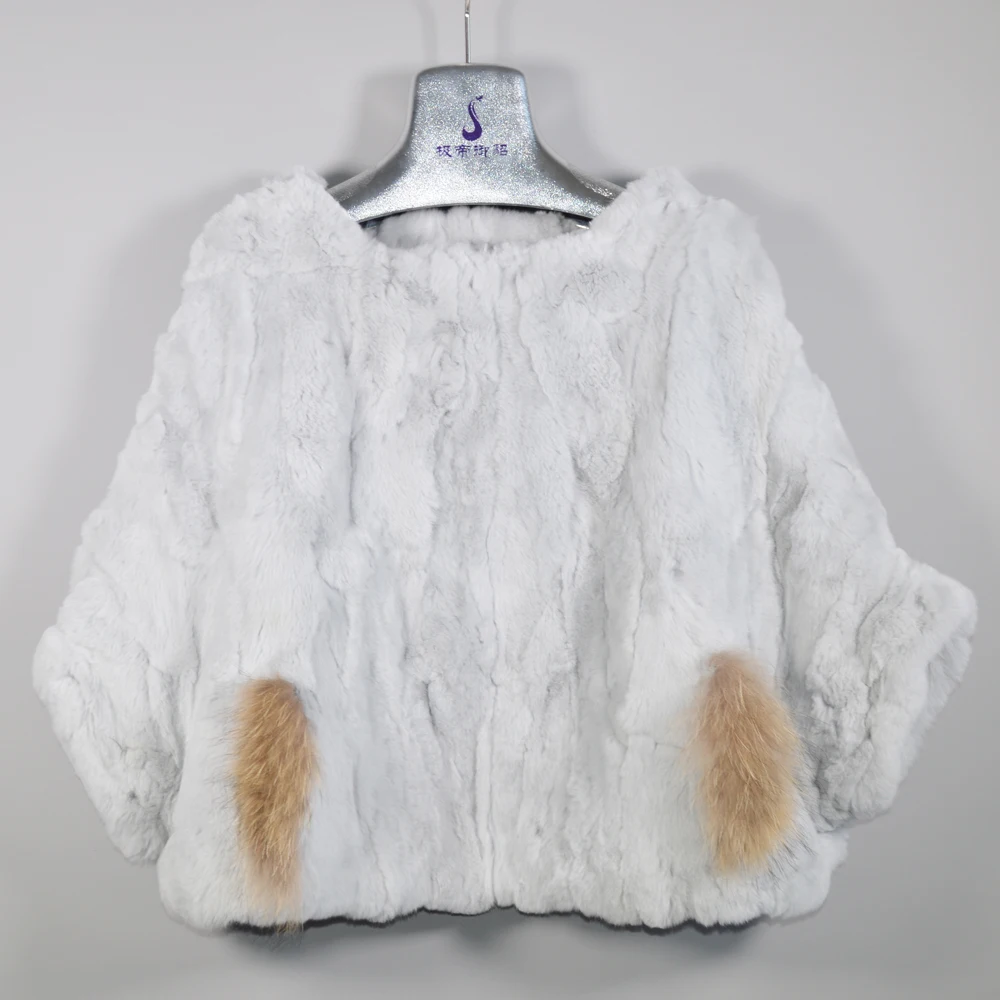 Женский шарф-пончо из натурального меха кролика Рекс мягкая теплая шаль 100% рекс