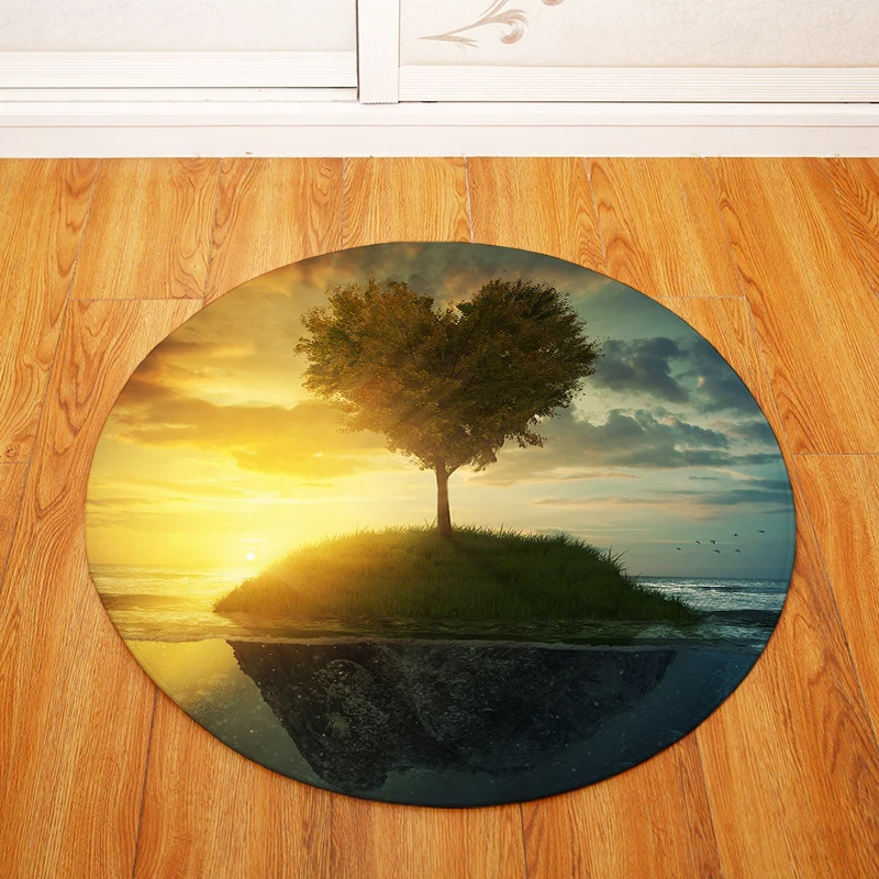 Modern Fashion Nordic Plant Landscape Round Chair/Table Desk Mat Living Room Bedroom Area Rug Decorative Carpet | Дом и сад