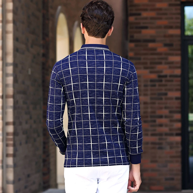 AIRGRACIAS Фирменная Новинка Для мужчин рубашки поло Мода классический плед Slim Fit с