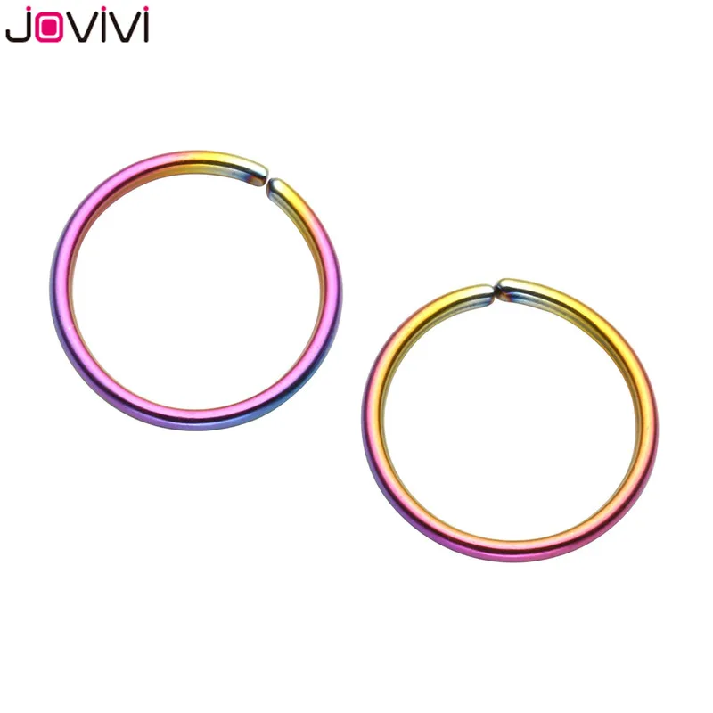 JOVIVI модный пирсинг носа 20 г 316L из нержавеющей стали кольцо обруч ухо манжета для
