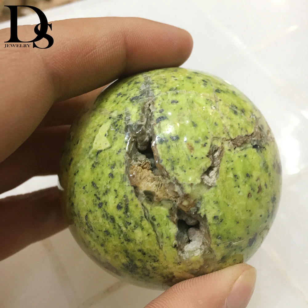 

DS Natural Opal Ball Quartz Crystal Sphere Mineral Specimen Chakra Healing Crystal Stone Meditation Massage Home Decoration