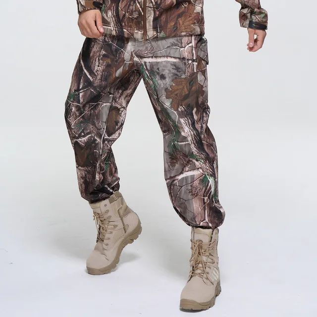leaf camo pants T A D Акула кожа флисовая куртка мужская тактическая куртка водонепроницаемая ветрозащитная охотничья военная куртка брюки - Цвет: leaf camo pants