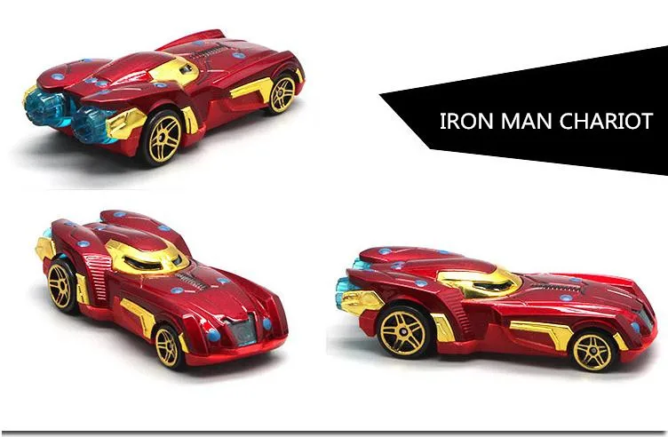 7 шт./компл. Мстители Железный человек, Халк, Локи, Spider-man Капитан Америка Batman Batmobile сплава автомобили набор модели грузовиков игрушки для детей