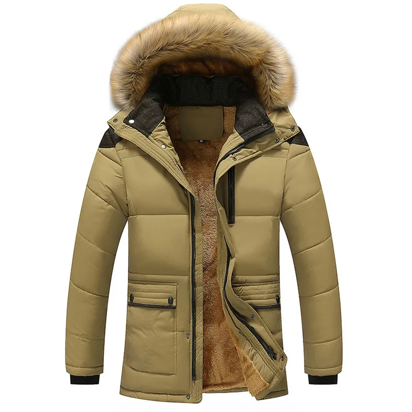 

Mountainskin Winter Men's Jackets Thick Fleece 5XL Fur Collar Hooded Men's Coats Casual Jacket Male Outerwear Windproof SA390