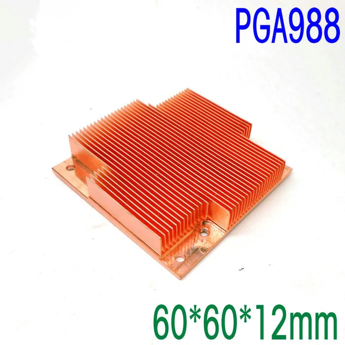 PGA988 радиатор из чистой меди медный блок 60*60*12 мм монтажное отверстие с