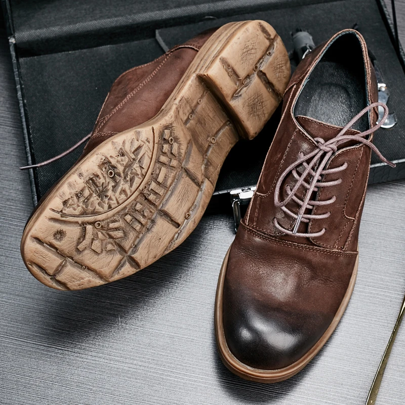 MYCORON Men Shoes 2018 New Fashion Vintage Style Leather Boots Casual Spring/Autumn Lace-Up Erkek Ayakkabi |