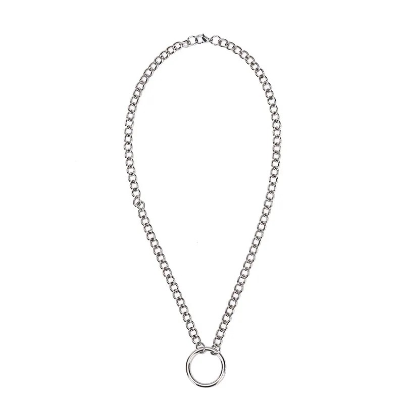 Женское колье с круглыми металлическими звеньями стильное ожерелье ручной