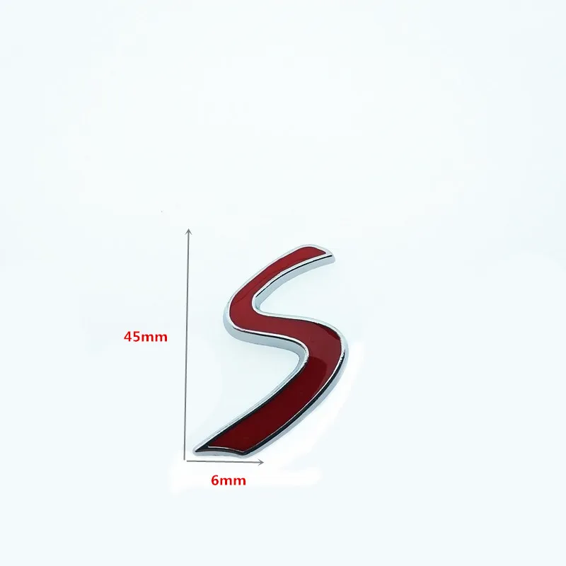 CDIY 3D Chrome Metal Red S Logo Car Emblem Sticker for BMW Mini Cooper Tail Decoration Styling Decals Exterior Accessories | Автомобили и
