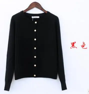 Black Baharcelin 3XL 4XL Большие размеры для женщин и девочек осень зима кардиганы длинный рукав трикотажные свитера круглый вырез базовые вязаные топы - Цвет: Black