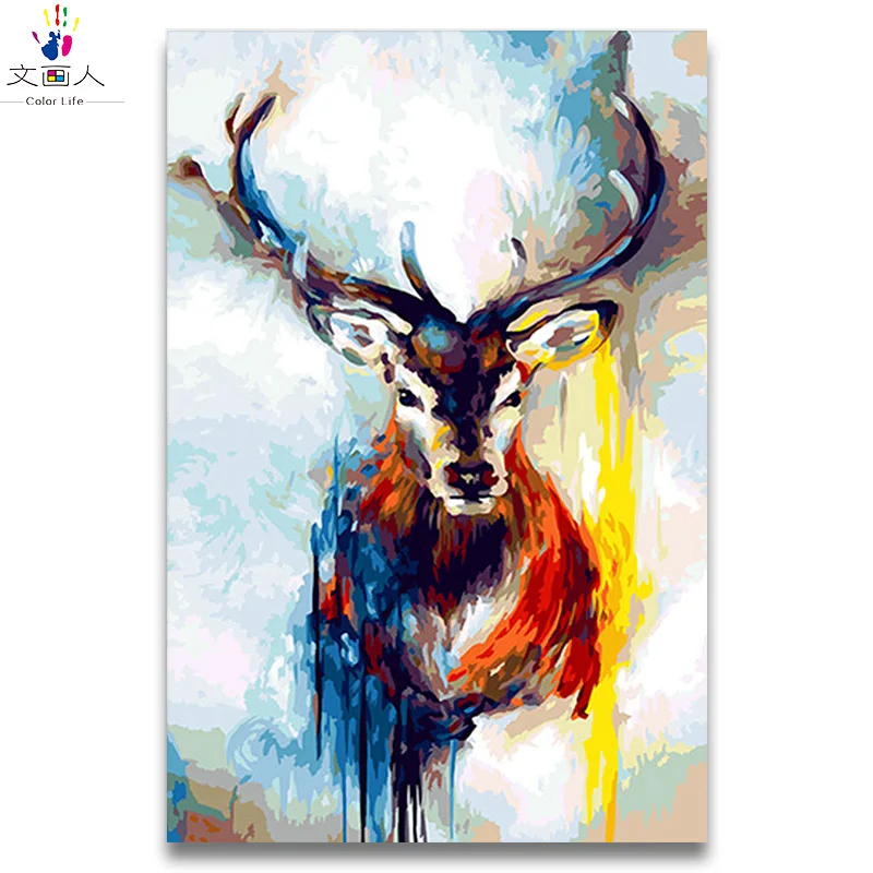 6502 Dream Deer Diy раскраска картина по номерам акварельные животные Попугай Картина Краска ing Летающие птицы краски s по номерам с красками цвета - Цвет: 6502 Dream Deer