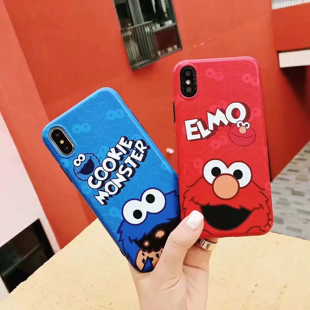 Luxury Sesame Street Cute Cartoon Cookie Elmo Phone Case for OPPO R9s R11 R11s R15 R17 Plus Reno Soft Silicone IMD Back Cover |