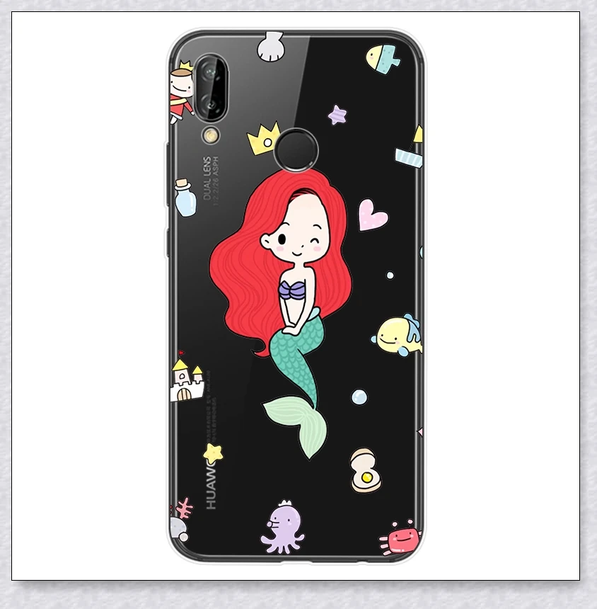 merman ТПУ для huawei P20 Lite чехол класса люкс Nova 3E чехол милый мягкий силиконовый чехол для huawei P 20 lite Nova 3 E чехол для задней крышки телефона чехол s - Цвет: merman