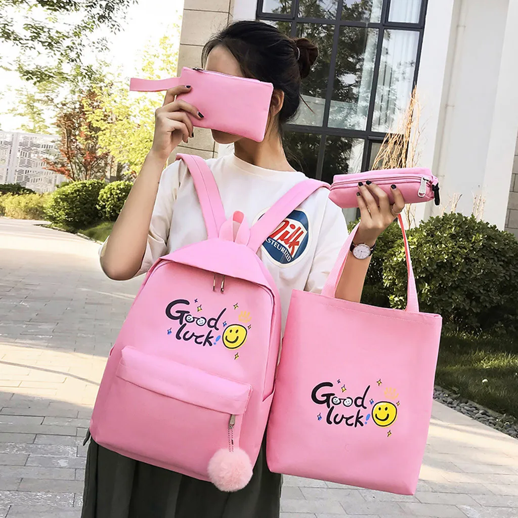 Aelicy 4 шт./компл., милый рюкзак Mochila, рюкзак на плечо, рюкзаки для путешествий, рюкзаки для отдыха, рюкзаки для подростков, девочек, мальчиков, школьный рюкзак