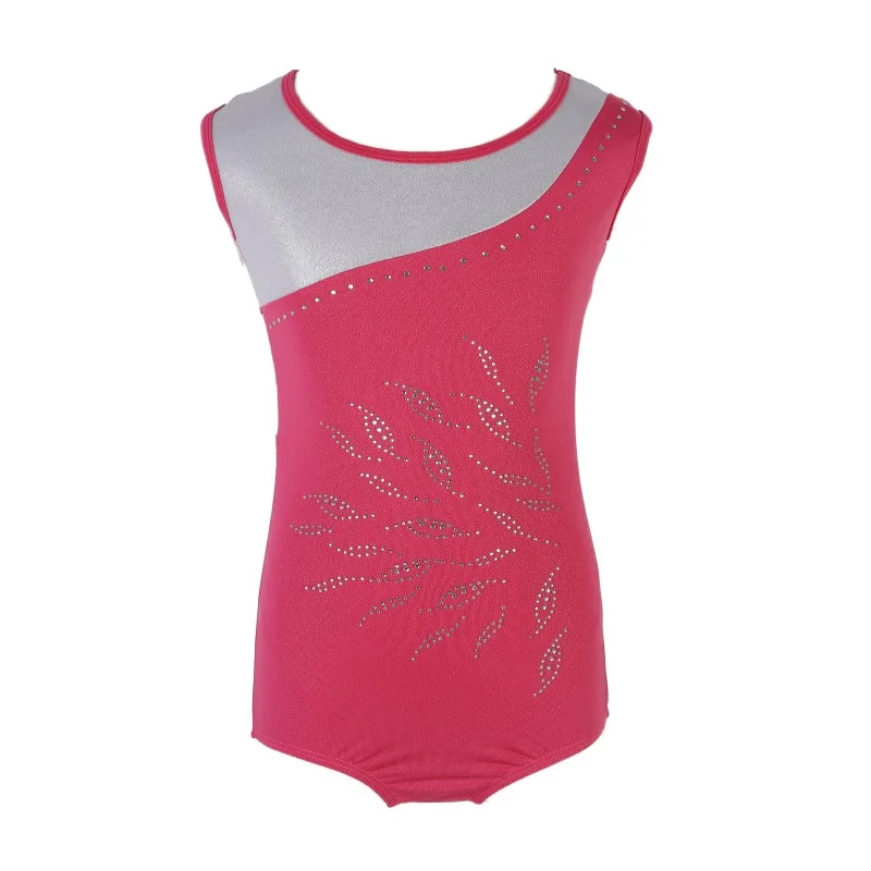 

Professional Gymnastics Dance Wear Sleeveless Inlaid Brick Leaves Pattern Bodysuit Ballet Gymnastics Dance Practice Clothes