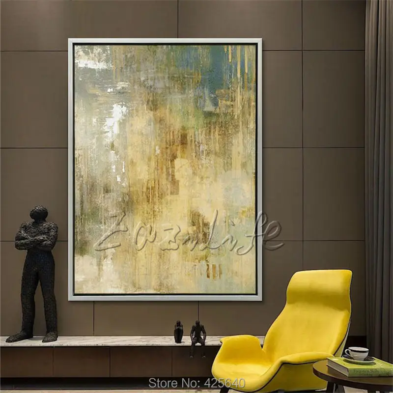 Современная Абстрактная цветная картина маслом Ручная роспись гостиной