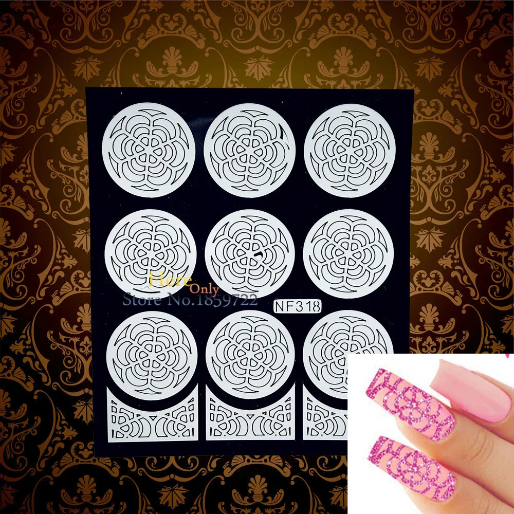 1 лист простой в использовании белый полый тонкий винил для ногтей фольги